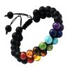 Bracelet Perles 7 Chakras Double Rangés Pierres semi-precieuses Bracelets tendances
