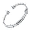 Bracelet Acier Homme Cable Torsadé Argent Bracelets Tendances