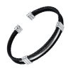 Bracelet Acier Homme Cable Torsadé Noir Argent Bracelets Tendances