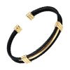 Bracelet Acier Homme Cable Torsadé Noir Or Bracelets Tendances