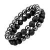 Bracelet de couple hématite et pierre de lave