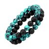 Bracelet de couple turquoise et perle volcanique