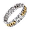 Bracelet Homme en Acier Inox Rollie Type Bracelet de Montre Couleur Argent et Or Bi Couleur