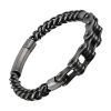 Bracelet Acier Luxe Franco Chaine Moto Noir Bracelets Tendances