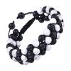 Bracelet Perle Trois Rangs Blanc & Noir Onyx et Howlite