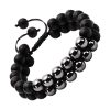 Bracelet Perles Homme Double Rang Hématite & Pierres Volcanique Bracelets Tendances