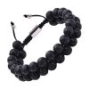 Bracelet Perles Homme Double Rang Pierres de Lave Bracelets Tendances