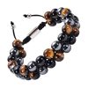 Bracelet Perles Homme Double Rang Pierre de Lave & Œil de tigre & Hématite Bracelets Tendances