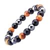 Bracelet Homme Perles Obsidienne & Onyx 3 Couleurs Marron Bracelet-tendances.fr