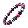 Bracelet Homme Perles Obsidienne & Onyx 3 Couleurs Rose Bracelet-tendances.fr