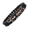 Bracelet Pierre Naturelles Œil-de-tigre & Pierre de Lave Bracelets Tendances