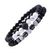 Bracelet Pierre Naturelles Blanches & Pierre Volcanique Bracelets Homme Tendances