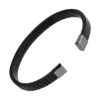 Jonc Homme Acier Noir Maille Milanaise Bracelets-tendances.fr