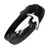 Bracelet Ancre Homme en Cuir Noir Triple Tours