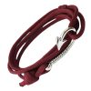 Bracelet Cordon Bordeaux et un Hameçon en Acier Inoxydable - Bracelet-tendances