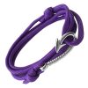 Bracelet Cordon Violet avec Hameçon en Acier Argenté - Bracelet-tendances