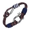 Bracelet Cordon Marin avec Manille en Acier sur Corde Noir Rouge et Navy - Bracelets Tendances