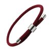 Bracelet Cordon Bordeaux & Embouts Acier Argenté - Bracelet Tendances