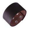 bracelet de force simple en cuir épais de couleur marron