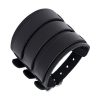 poignet de force large en cuir noir avec 3 passants ajustable