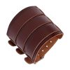 poignet de force large en cuir marron avec 3 passants ajustable
