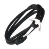 Bracelet Homme Ancre Acier Cordon Noir Bracelets-tendances.fr