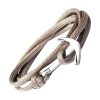 Bracelet Homme Ancre Acier Cordon Beige Bracelets-tendances.fr