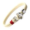 Bracelet Homme Ancre Marine Acier sur Double Cordon Blanc-Bracelets-tendances.fr