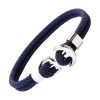 Bracelet Homme Ancre Marine Acier sur Double Cordon Bleu Marine | Bracelets-tendances.fr