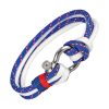 Bracelet Marin Manille Acier Cordon Bleu Blanc Bracelets Tendances