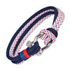Bracelet Corde Manille Acier Cordon Bleu Rouge Bracelets-tendances.fr
