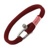Bracelet Manille Acier sur Corde Bordeaux Bracelets Tendances