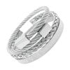 Bracelet Luxe en Acier Argent Trois Pièces Bracelets Homme Tendances