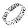 Bracelet Luxe Acier Couleur Argent Mailles Cubaine Bracelets-tendances.fr