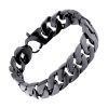 Bracelet Luxe Acier Couleur Noir Mailles Cubaine Bracelets-tendances.fr