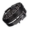Bracelet Luxe Acier Noir Quatre Pièces Bracelets-tendances.fr