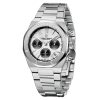 montre acier chronos homme cadran argent