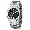 montre automatique homme acier cadran noir