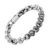 un bracelet chaine tête de mort argent