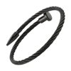 bracelet clou acier noir inoxydable
