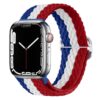 bracelet de montre Apple France bleu blanc rouge en nylon tissé ajustable