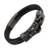 Bracelet Homme Cuir Engrenages Acier Gris Anthracite | Gearing