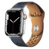 bracelet en cuir perforé bleu ajustable pour Apple Watch