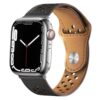 bracelet en cuir perforé noir ajustable pour Apple Watch