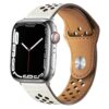 bracelet en cuir perforé ivoire ajustable pour Apple Watch