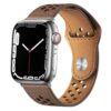 bracelet en cuir perforé marron ajustable pour Apple Watch