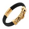 Bracelet Homme Cuir Engrenages Horloge Or Acier | Gearing
