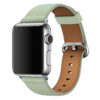 bracelet en cuir vert Apple Watch fermoir acier argenté