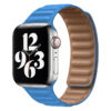 bracelet magnétique en cuir bleu azure pour Apple Watch