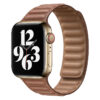 bracelet magnétique en cuir brun pour Apple Watch